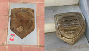 Aficionados del Atlético de Madrid retiran la placa de Courtois del Wanda Metropolitano