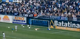 ¡Insólito! Hinchas tuvieron una particular reacción en Kosovo tras el cobro de un penal en contra