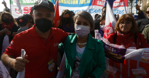 Ministra del Trabajo en marcha CUT: 