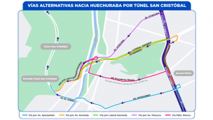 Anuncian cierres y desvíos de tránsito en el sector La Pirámide por trabajos de autopista Vespucio Oriente
