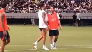 El tenso encontrón entre Lionel Messi y Sergio Ramos durante una práctica del PSG