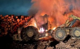 Ataque deja cinco máquina forestales quemadas en Valdivia