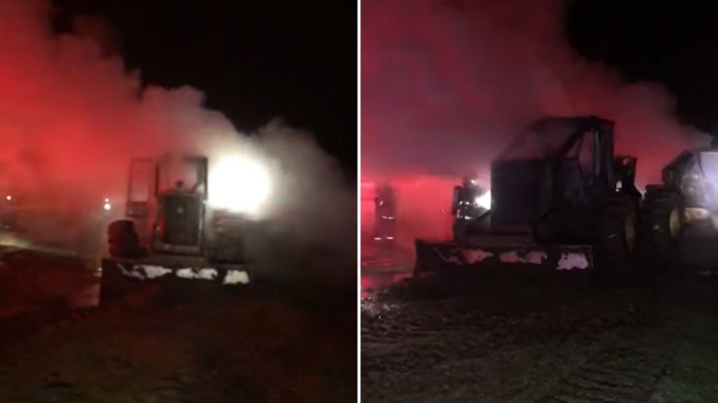 Región de O’Higgins: Ataque incendiario destruyó dos máquinas forestales y una camioneta en Paredones