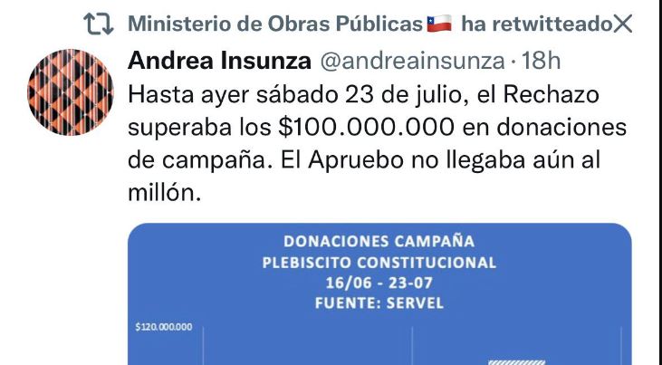 Ministro García reconoce error en “RT” en cuenta de Twitter del MOP: “Estamos disponibles para aclarar ante Contraloría”