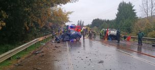 Accidente de tránsito en acceso a Valdivia dejó un muerto y cuatro lesionados