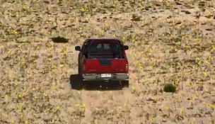 Conductor de camioneta reconoció su error tras atravesar el desierto florido en vehículo