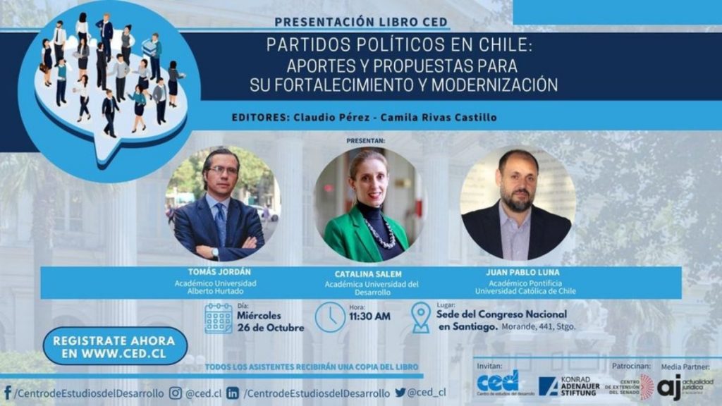 Centro de Estudios del Desarrollo realizará el lanzamiento del libro “Desafíos de los Partidos Políticos”