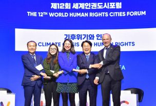 Alcaldesa Irací Hassler inauguró Foro Mundial sobre crisis climática y derechos humanos en Corea del Sur