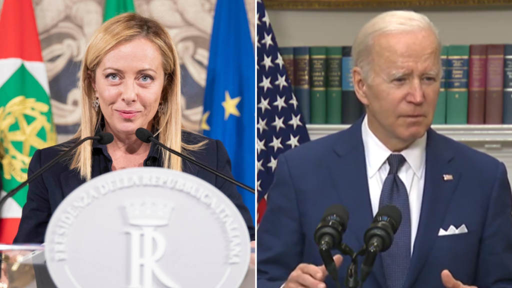 Giorgia Meloni destaca en su primera llamada con Joe Biden su compromiso con la “asociación transatlántica”