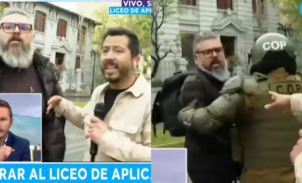 “¿Qué le pasa a ese señor?”: Exaltado adulto increpa a periodista que cubría violencia en el Liceo de Aplicación
