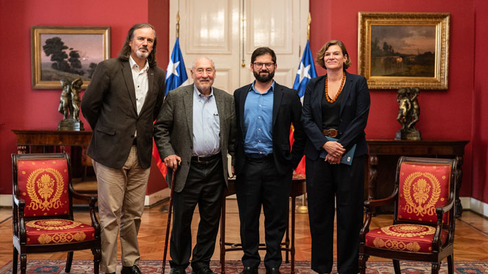 Presidente Boric se reunió con los economistas Mariana Mazzucato y Joseph Stiglitz