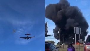 Dos aviones colisionaron en pleno vuelo durante una exhibición de la II Guerra Mundial en Dallas