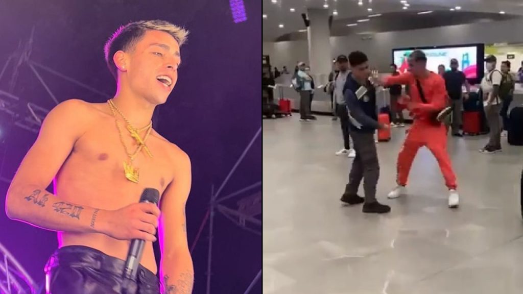 Viralizan video del cantante AK:420 agrediendo a un funcionario del aeropuerto de Santiago