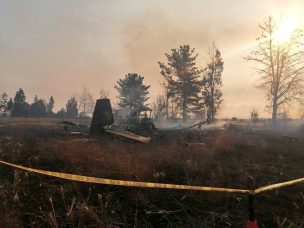 Cae avioneta durante combate de incendio en Galvarino: Piloto perdió la vida