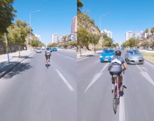 ¡Sin miedo a nada! Captan a ciclista circulando contra el tránsito en Viña del Mar