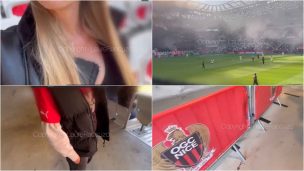 Graban video porno en pleno partido de fútbol: Actriz e hincha se encerraron en el baño del estadio