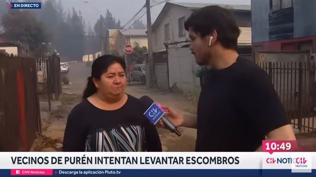 Destacan gesto de periodista de CHV con vecina de Purén: “Revictimizar no hace bien”
