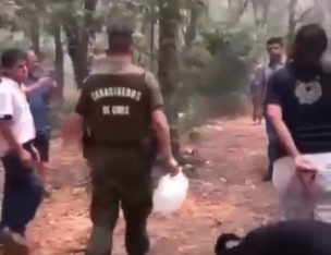 Tres personas fueron detenidas tras ser sorprendidas portando un bidón con combustible en cerro de Los Ángeles