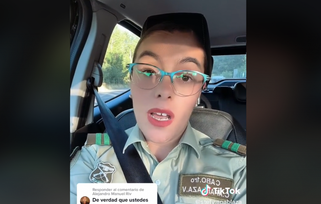Carabinera respondió a criticas por ser tiktoker: “Me he ganado el cariño de la gente por ser como soy”