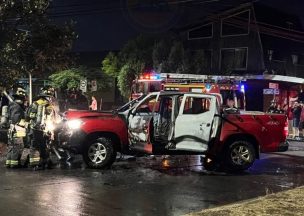 Sujetos quemaron un vehículo en Collipulli y se encontró un lienzo con consignas mapuche