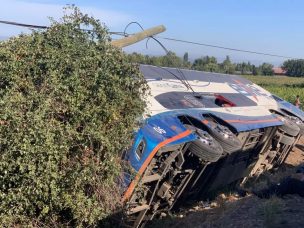 Fatal accidente en Chimbarongo: Bus perdió el control y hay una víctima fatal