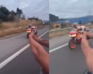 Increíble: Hombre disparó de un auto en movimiento a motociclista en Coronel