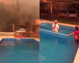 Familia se refugió en la piscina en medio de incendio forestal que afectó a Santa Juana
