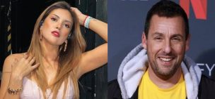 El encuentro de Karen Bejarano con Adam Sandler en alfombra roja: 