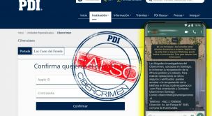 PDI alerta sobre página web que simula ser la oficial para robar datos