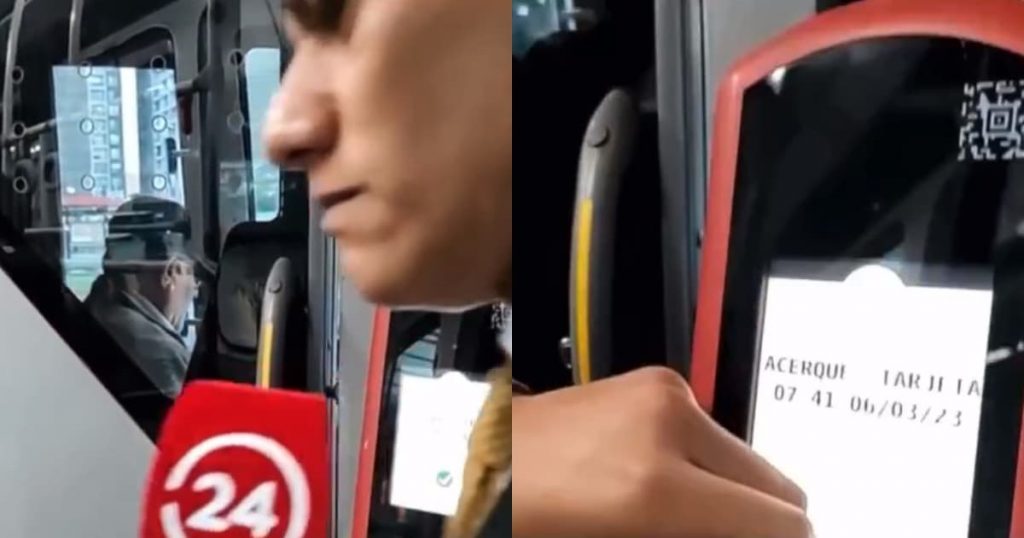 “Pase nomás”: Reportero de TVN pagó pasaje de Transantiago con su Bip! y tenía saldo negativo