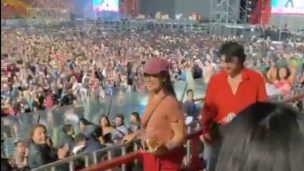 VIDEO | Ministra Vallejo y su pareja asistieron al concierto de Los Bunkers en Santa Laura