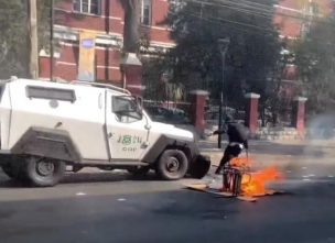 Carro lanza gases habría atropellado a estudiante en nueva jornada de protestas