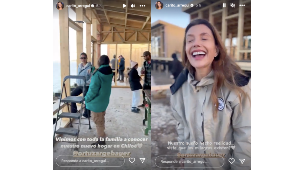 Carolina Arregui celebra nuevo proyecto familiar: Una casa en Chiloé