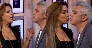 Marlen Olivari le robó beso a José Miguel Viñuela en vivo: 