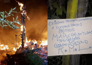 Ataque incendiario en Contulmo: Quemaron una casa y dejaron consigna por los disturbios en cárcel de Angol