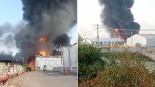 Incendio afecta a fábrica en la comuna de Lampa