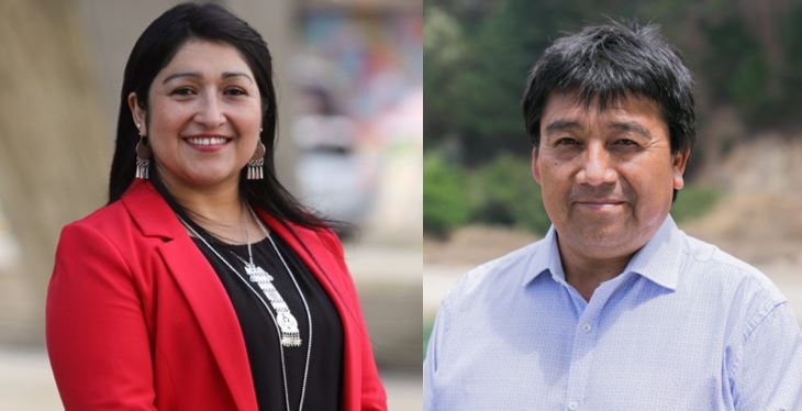 Gloria Callupe y Adolfo Millabur son representantes de la Comisión por la Paz y el Entendimiento de la Región del Biobío​