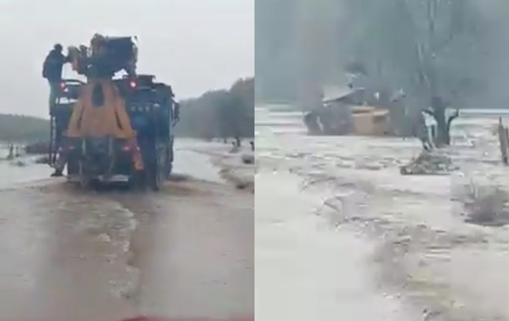 “¡Mira, el camión se cayó!”: Impactante registro de vehículo que se volcó en el Maule durante sistema frontal