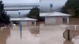 Sistema frontal: Hospital de Licantén quedó bajo el agua tras desborde del río Mataquito