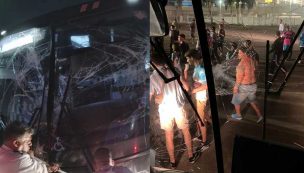 Terrible: bus del plantel de Racing choca y el que trasladaba a sus hinchas recibió un balazo en Brasil