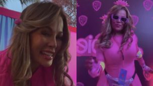 ¿La Barbie chilena? Así llegó vestida Cathy Barriga al estreno de la película