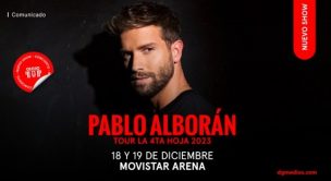 Pablo Alborán regresa a Chile en diciembre con dos conciertos