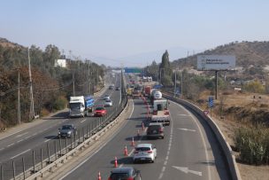 Ruta 68: Informan trabajos que afectarán vías en dirección a Santiago
