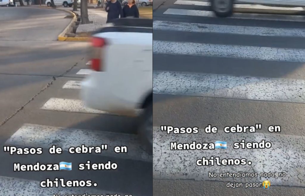 Joven expone el peligro de los pasos de cebra en Argentina: “Acá en Chile suelen detenerse”