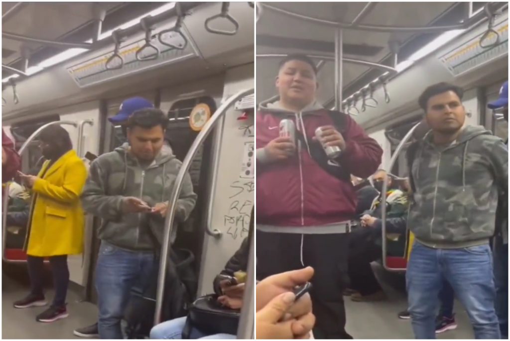 “¿Por qué no te…?”: Mujer increpa a sujetos que rayaron un vagón de Metro de Santiago