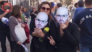 Trabajadores del Fosis protestan frente al Ministerio de Desarrollo Social