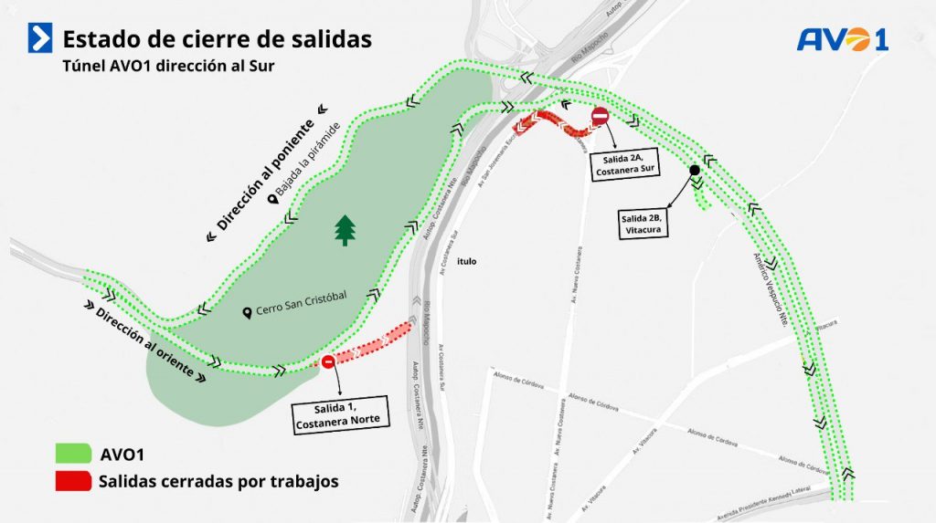 AVO 1 cierra otra salida del túnel por trabajos