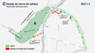 AVO 1 cierra otra salida del túnel por trabajos