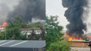 Incendio afectó a fábrica de plásticos e inmueble en La Cisterna