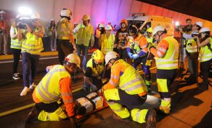 MOP y Túnel San Cristóbal realizan simulacro que puso a prueba a equipos de emergencia